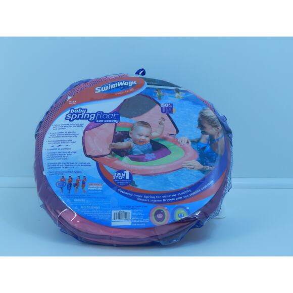 Swimways Infant Baby Spring Float - Pink And Purple Swimming Floatie - Picture 1 of 3